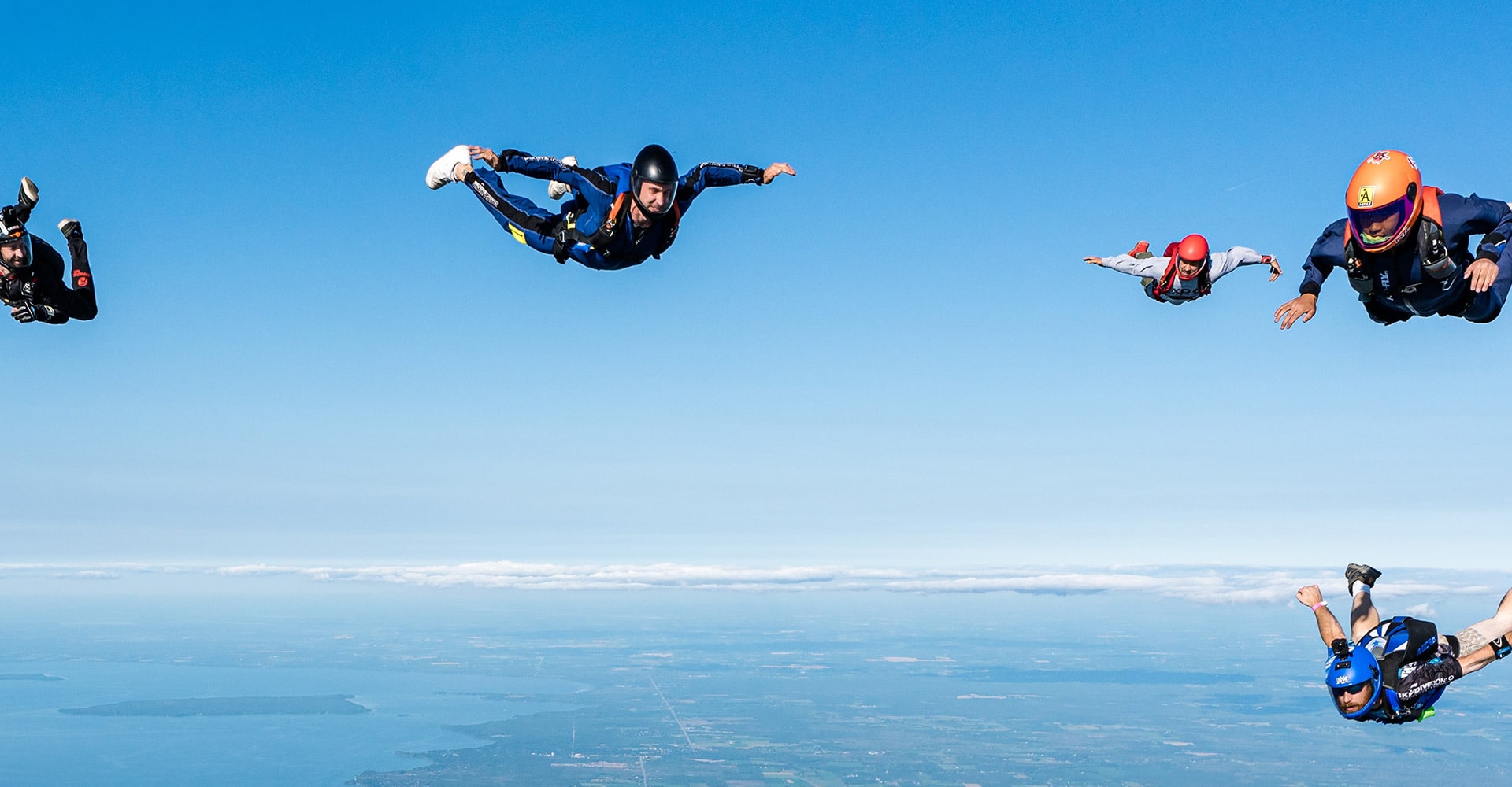 Skydivers in freefall at 10,500 feet